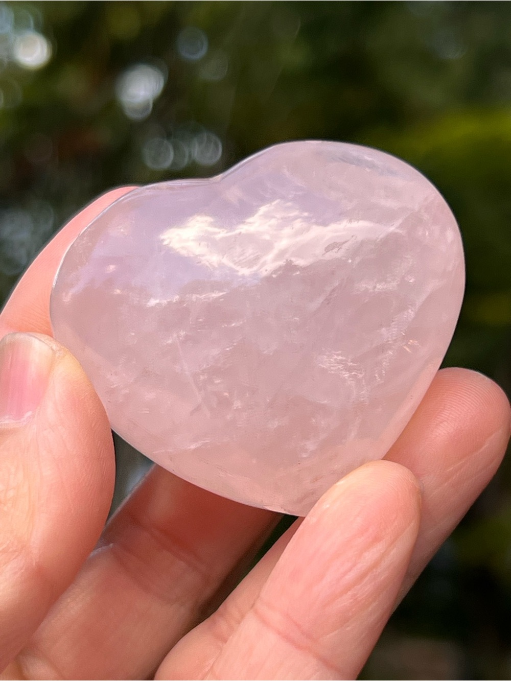 Rose (4) Quartz Heart with stand | crystal